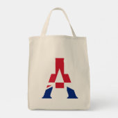 Een monogram bedekt op Union Jack Flag gtcnt Tote Bag (Achterkant)