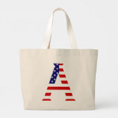 Een monogram bedekt op USA Flag jtcnt Grote Tote Bag (Achterkant)