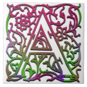 Een monogram "Besque Garden" keramische Tegel Tegeltje (Voorkant)