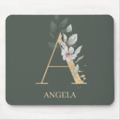 Een Monogram Bloemen V2 met Bloem Muismat (Voorkant)