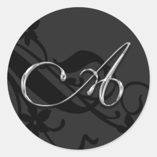 Een monogram briefje over de envelop ronde sticker