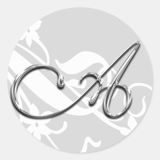 Een monogram briefje over de envelop ronde sticker (Voorkant)