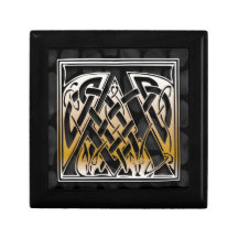 Een monogram Celtic Black Stone Decorative Box