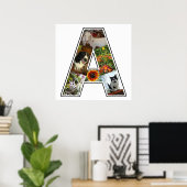 Een monogram Creëer Uw Eigen 6 Aangepaste Foto Col Poster (Thuiskantoor)