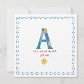 Een monogram dank je wel kaart (Voorkant)