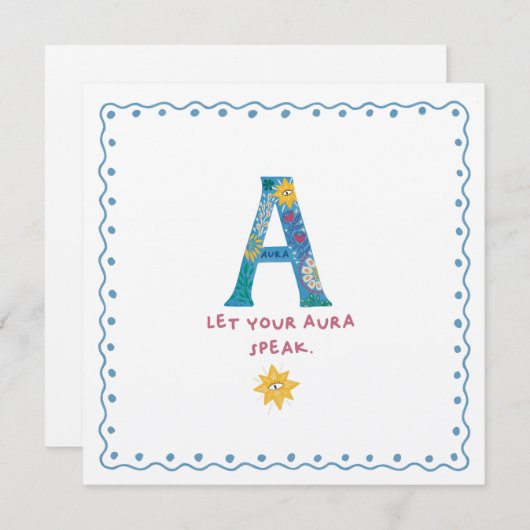 Een monogram dank je wel kaart (Voorkant / Achterkant)