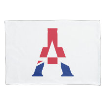 Een monogram dat op de vlag van de Unie wordt bede