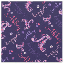 Een monogram en gepersonaliseerde naam abdij stof