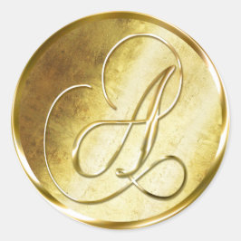 Een monogram Faux Gold Envelope Seal Stickers