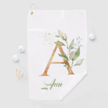 Een monogram groene eucalyptusgoudglitter