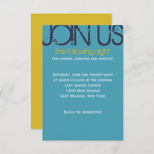 Een Monogram Initiaal Bar bat Mitzvah Party Kaart (Voorkant / Achterkant)