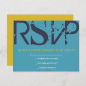 Een Monogram Initiaal Bar Bat Mitzvah Reply Card RSVP Kaartje (Voorkant / Achterkant)