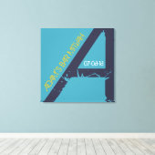 Een Monogram Initiaal Bar bat Mitzvah Sign-In Boar Canvas Afdruk (Insitu (Houten vloer))