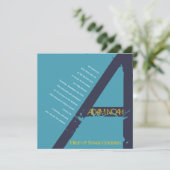 Een Monogram Initiaal Bar bat Mitzvah Uitnodiging (Staand voorkant)