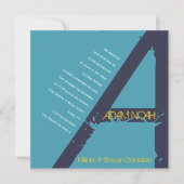 Een Monogram Initiaal Bar bat Mitzvah Uitnodiging (Voorkant)