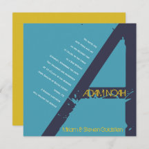 Een Monogram Initiaal Bar bat Mitzvah Uitnodiging