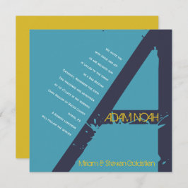 Een Monogram Initiaal Bar bat Mitzvah Uitnodiging