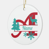 Een Monogram Initiaal Kerstvakantie Boom Ornament (Links)
