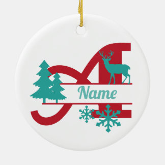 Een Monogram Initiaal Kerstvakantie Boom Ornament