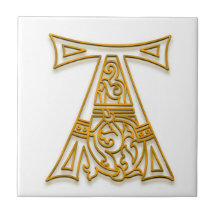 Een monogram "Irish Gold" keramische Tegel