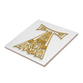 Een monogram "Irish Gold" keramische Tegel Tegeltje (Zijkant)