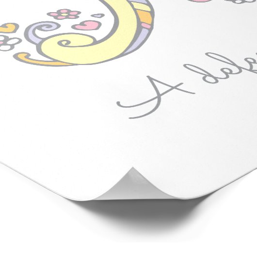 Een monogram kunst Alexa meisjes noemen poster (Hoek)