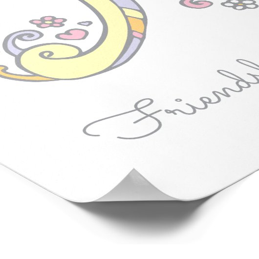 Een monogram kunst Amity meisjesnaam die poster be (Hoek)