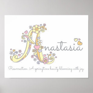 Een monogram kunst Anastasia meisjes naam poster