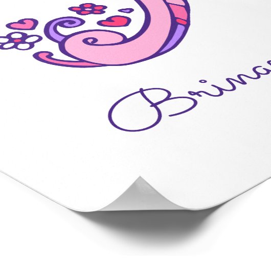 Een monogram kunst Asha meisjesnaam die poster bet (Hoek)