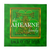 Een monogram "Luck O" the Irish Family Tile Tegeltje (Voorkant)