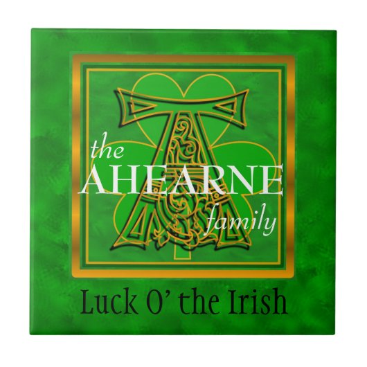 Een monogram "Luck O" the Irish Family Tile Tegeltje (Voorkant)
