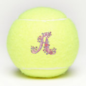 Een monogram meisjes gepersonaliseerde doodle lett tennisballen (Voorkant)