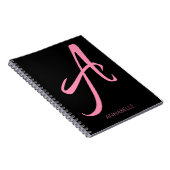 Een monogram op maat gemaakt roze notitieboek (Rechterzijde)
