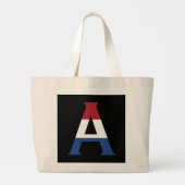 Een Monogram Overlaid op NLD Vlag op bk Jutcent Grote Tote Bag (Achterkant)