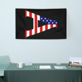 Een monogram overlay op de vlag van de VS (v) Spandoek (Beurs)
