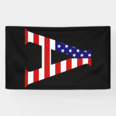Een monogram overlay op de vlag van de VS (v) Spandoek (Horizontaal)