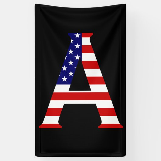 Een monogram overlay op de vlag van de VS (v) Spandoek (Verticaal)