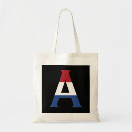 Een monogram overlay op NLD Vlag op bk btt Tote Bag