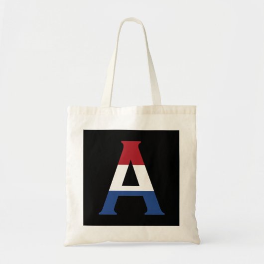 Een monogram overlay op NLD Vlag op bk btt Tote Bag (Voorkant)