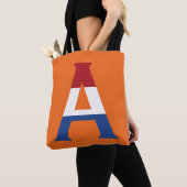 Een monogram overlay op NLD-vlag op of stunt Tote Bag (Dichtbij)