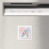 Een Monogram Roze Bloem Magneet (Insitu (Vaatwasser))