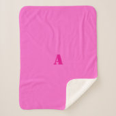 Een Monogram Roze Fleece Deken (Voorkant)