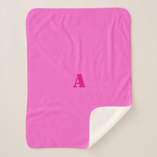 Een Monogram Roze Fleece Deken (Voorkant)