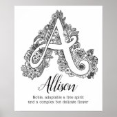 Een monogram tangle art. Allison, wat betekent Poster (Voorkant)
