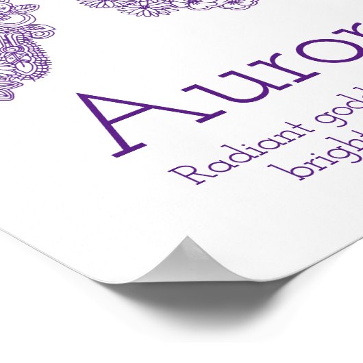 Een monogram tangle art Aurora betekent Poster (Hoek)