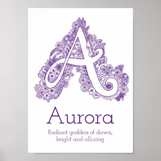 Een monogram tangle art Aurora betekent Poster (Voorkant)