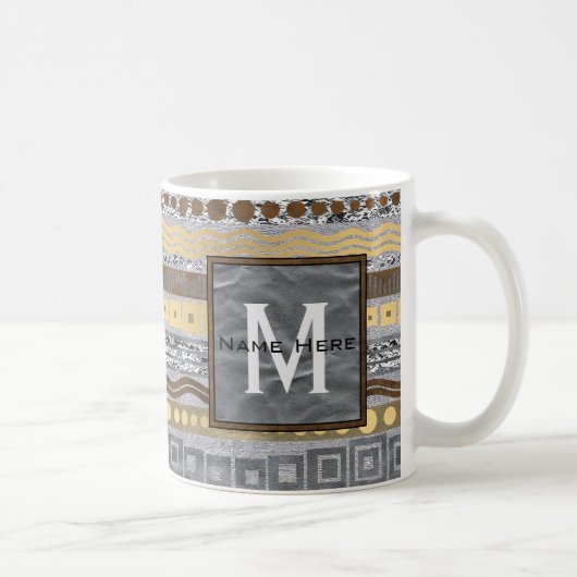 Een monogram uniek patroonstartmodel voor gemengde koffiemok (Rechts)