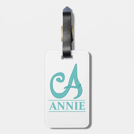 Een monogramme Bagagelabel (Achterkant verticaal)