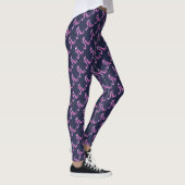 Een monogramme paarse gepatterde leggings (Rechts)