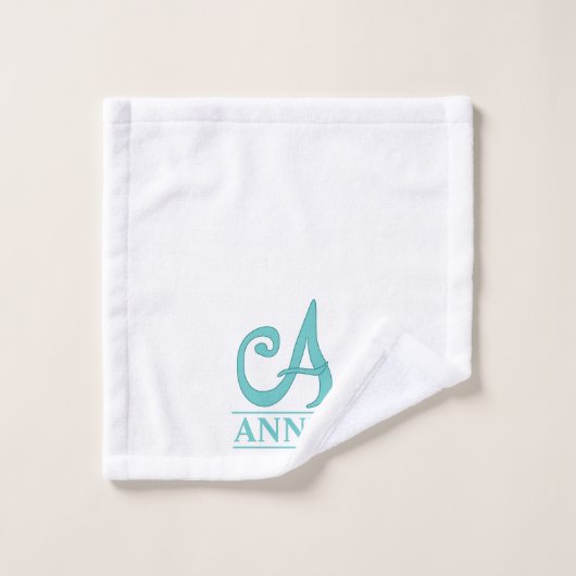 Een Monogrammus badkamerhanddoekset Bad Handdoek (Wasdoekje)